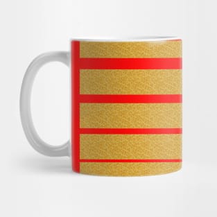 Gold Foil Stripes on Red Mug